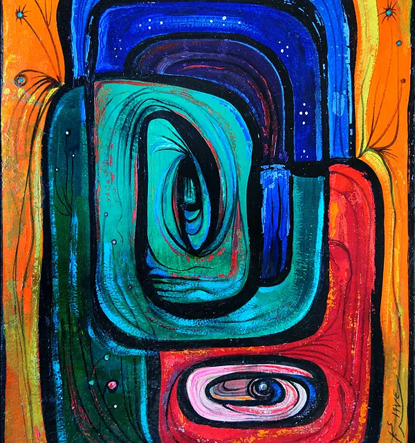 Fire of Love, 1974 Oil, Cardboard 27.5″x20″