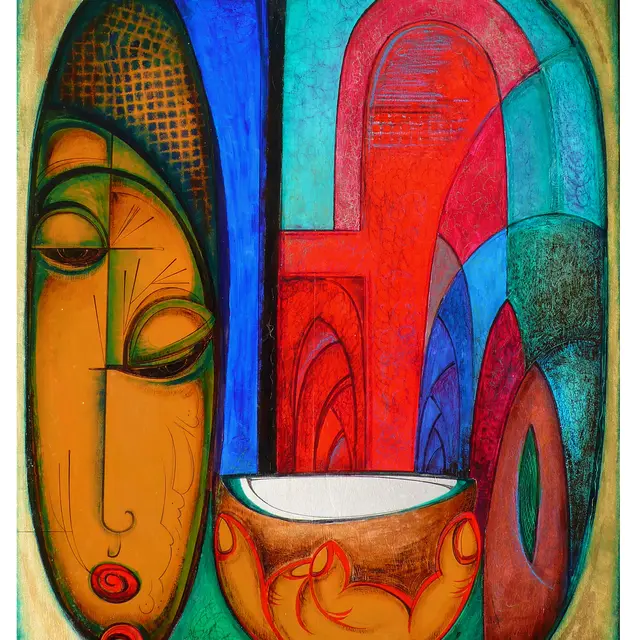 The Muse of Eastern Poetry, 1981 Oil, Wood 39.5″x29.5″