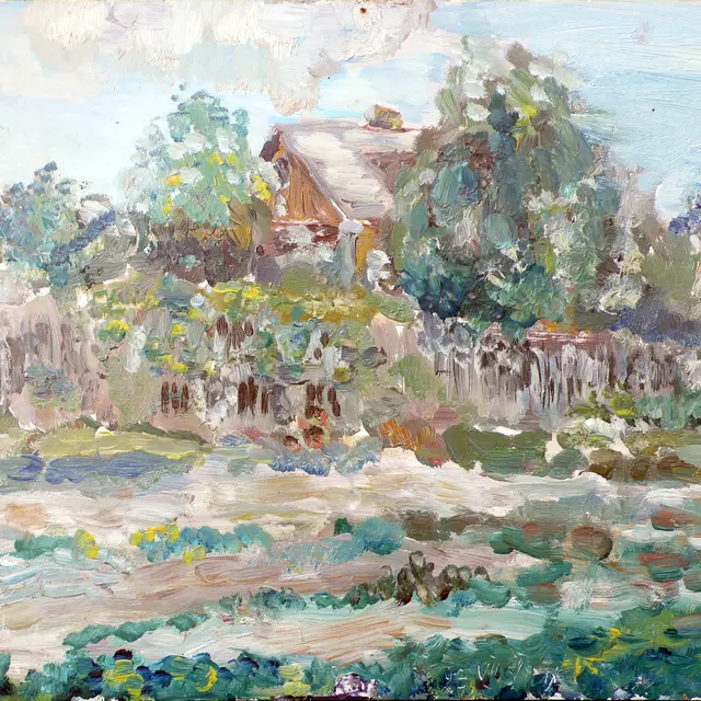Near Moscow, 10″x14″ Oil, Cardboard 1954