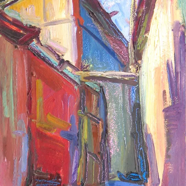 The Gate in Tashkent, 1961 Oil, Cardboard 20″x14″