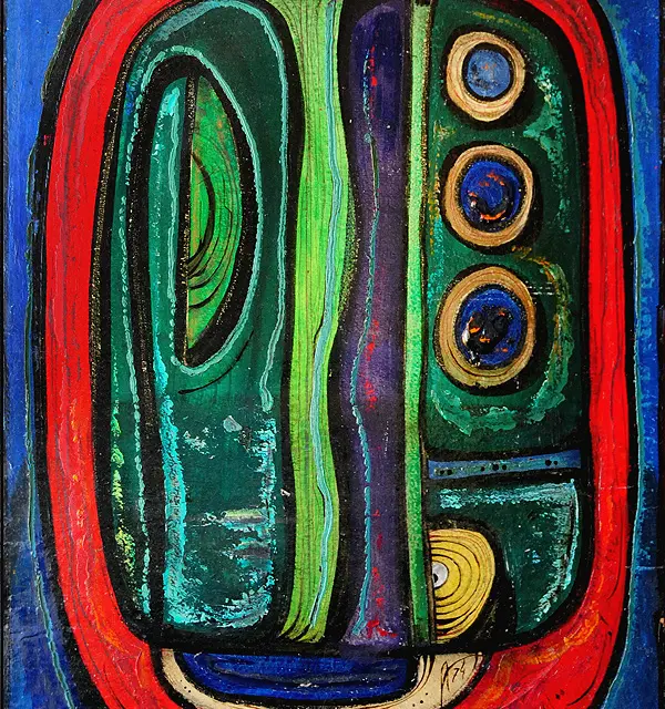 Composition #3, 1974 Oil, Cardboard 27.5″x20″