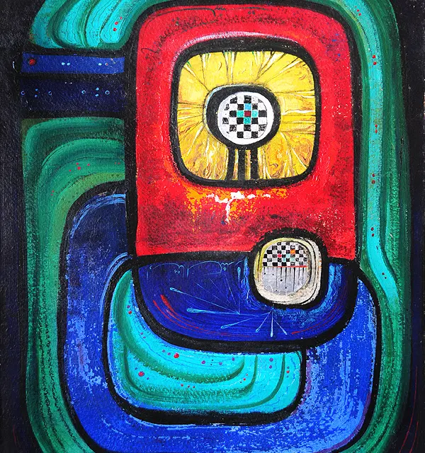 The Love's Ornament, 1974 Oil, Cardboard 27.5″x20″